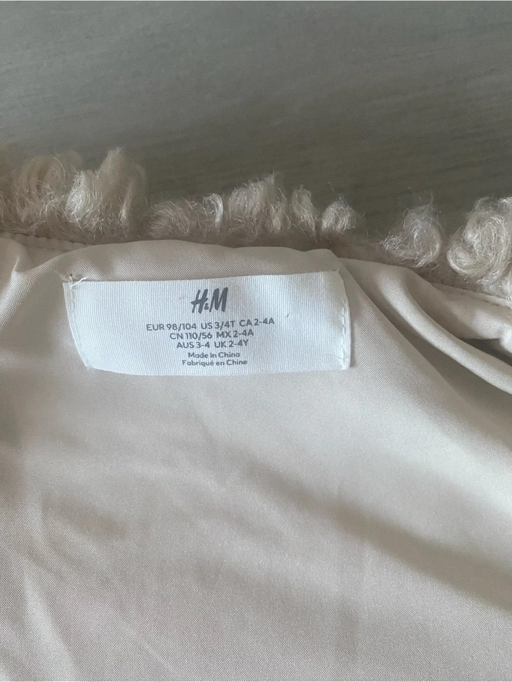 H&M Kids Creamy Beige Faux Shearling Vest